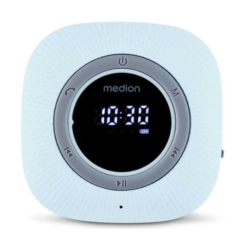 Radio de douche FM sans fil MEDION haut-parleur étanche IPX6 bleu