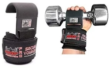 Heavy Duty Weight Lifting Hooks Wrist Straps Deadlift Pull Up Power Lifting G...