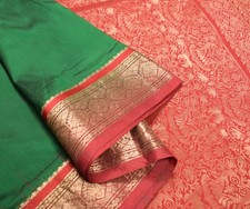 Sushila Vintage Green Maroon Saree Banarasi Brocade Pure Silk Premium Soft Sari