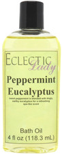 Peppermint Eucalyptus Bath Oil - Scented Body Oil - Relaxing  Moisturizing