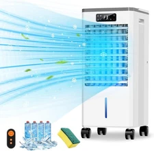 3 in 1 Portable Air Conditioner Evaporative Air Cooler w/ 4 Modes Humidifier