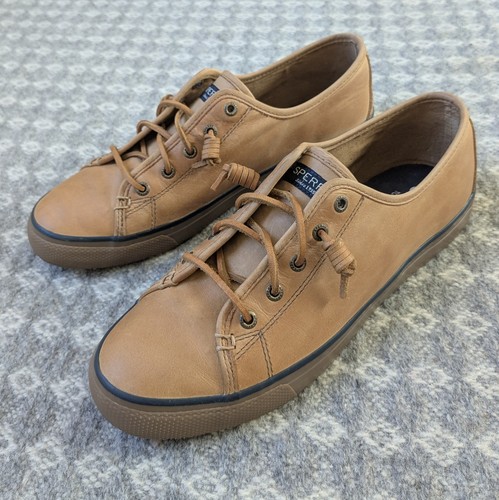 SPERRY Top-Sider Seacoast Tan Leather Deck Trainers Shoes Women's Size UK 7.5 - Imagen 4 de 23