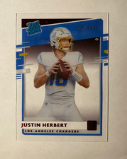 2020 Chronicles Justin Herbert Clearly Donruss Rated Rookie RC #RR-JH Red /199