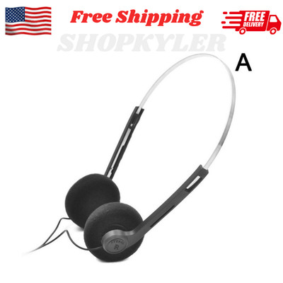 Retro Wired Headphones Portable On Ear Music Headset Sports Fashion
