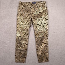 Old Navy Pixie Pants Womens 8 Gold Brocade Fl...