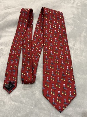 Creazioni Tucci Firenze Men s Necktie 100% Silk Maroon Wine Bottles & Grapes