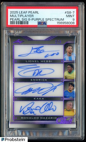2025 Leaf Pearl Lionel Messi Rooney Ronaldo Phil Foden Multi AUTO's 2/4 PSA 9