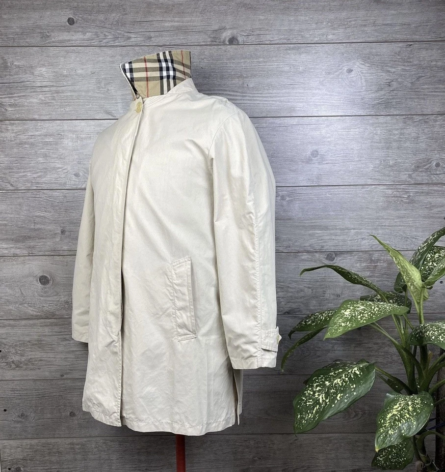 Gabardina vintage Burberry con jaula bajo el cuello para hombre EE. UU. M / UE 48-50 Foto 2 de 4