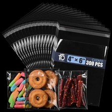 CUZAFO 300 PCS 4X6 inch Clear Self Sealing Cellophane Bags  Resealable Coo