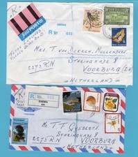 NEW ZEALAND 2 R air covers 1980-82 Orewa to Voorburg, Netherlands