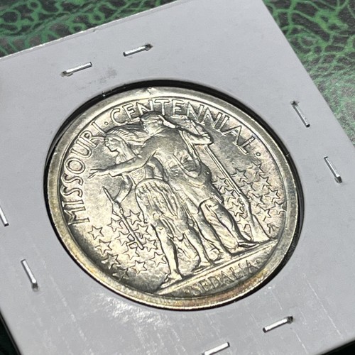 1921 Missouri Silver Classic Commemorative Half Dollar Coin Planchet Flaw - Picture 6 of 6
