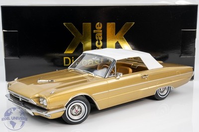KK Scale - 1:18 Ford Thunderbird Cabriolet 1966 Gold Metallic / White Roof - ...