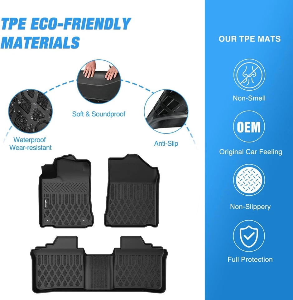 Nilight TPE Floor Mats for Toyota Avalon 2013-2018 All Weather Floor Liners - Image 3 of 4