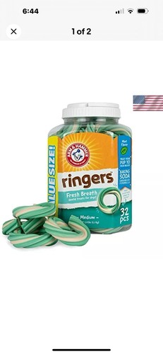 Value Pack 32 Pcs Minty Dental Chews for Dogs - Fresh Breath & Tartar Control