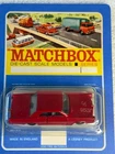 Vintage Matchbox Lesney No22 Pontiac GP Sports In Red Repaint On Repro Card