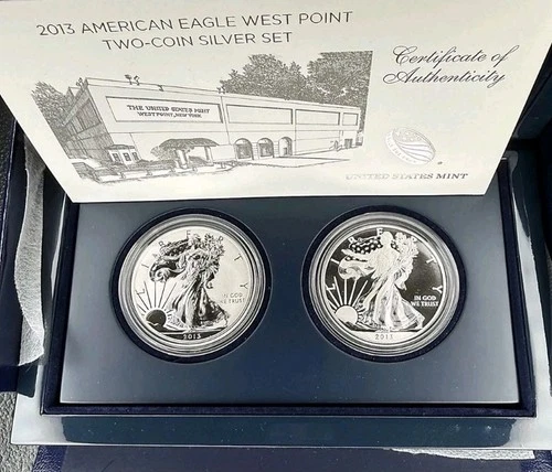 2013  American Eagle West Point Two Coin Proof Set Enhanced & Reverse Proof 2oz