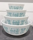 Pyrex Amish BUTTERPRINT Mixing Bowl #401-404 Nesting Set of 4 Vintage EUC Read