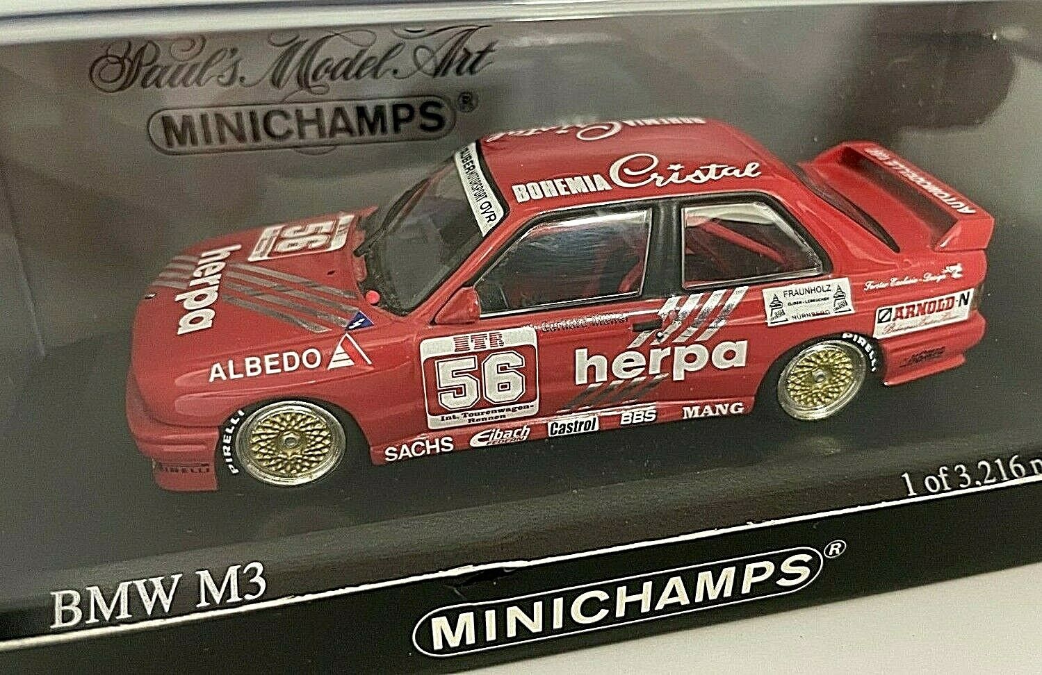 Minichamps BMW E30 M3 #56 DTM 1988 Tauber Muller Herpa 1/43 Minichamps BMW E30 M3 #56 DTM 1988 Tauber Muller Herpa 1/43