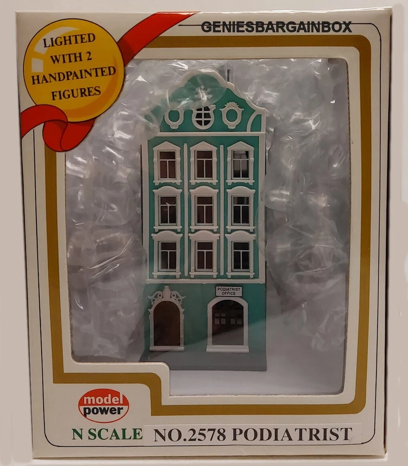 N Scale 4 STORY HOTEL - PODIATRIST BUILDING BUILT-UP MODEL POWER New 2578 - Image 2 of 2