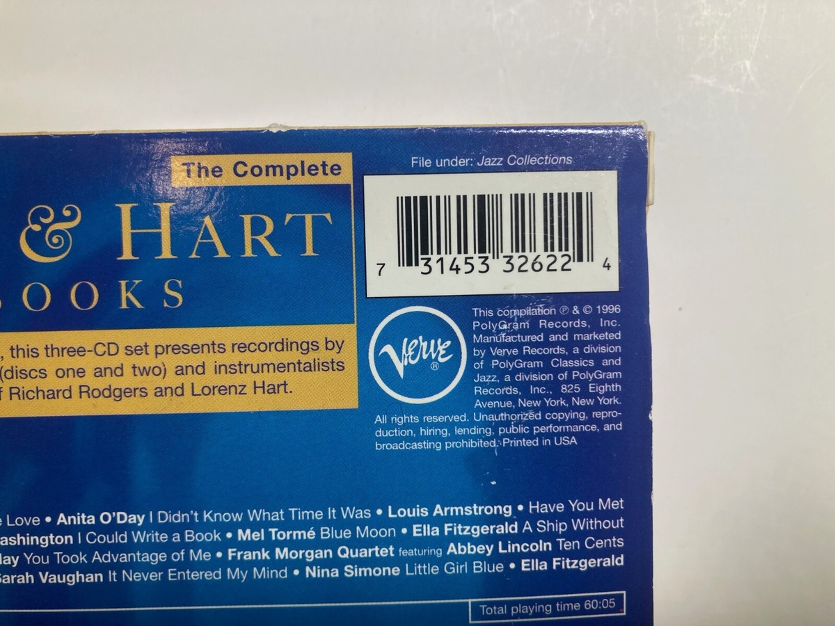 Rodgers &amp; Hart Songbook［カセット］ jazz THE COMPLETE RODGERS & HART SONGBOOKS - V/A - 3 CD