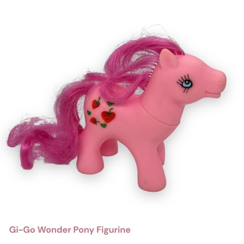 Gi-Go Wonder Pony Figure #2118 Pink Blue Eyes Strawberries 3" - Picture 4 of 5