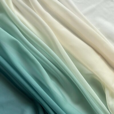 Gradient Chiffon Fabric By The Meter Hanfu Dresses Wedding Sewing Printed Soft