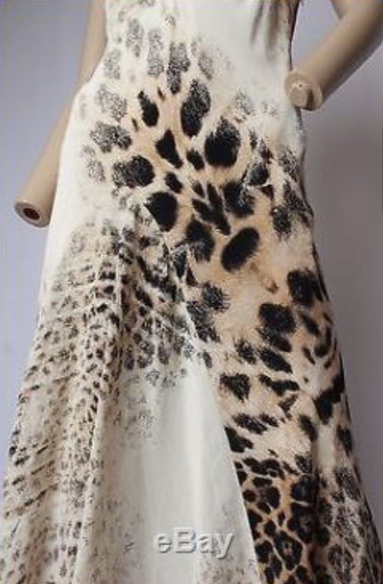 ワンピース ROBERTO CAVALLI LEOPARD DRESS Roberto Cavalli S/S 2002 Silk Leopard Print Dress (XS