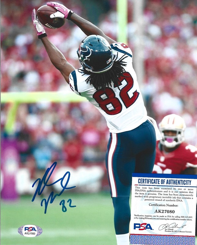 KESHAWN MARTIN 8X10 Photo Signed Auto Houston Texans PSA/DNA COA