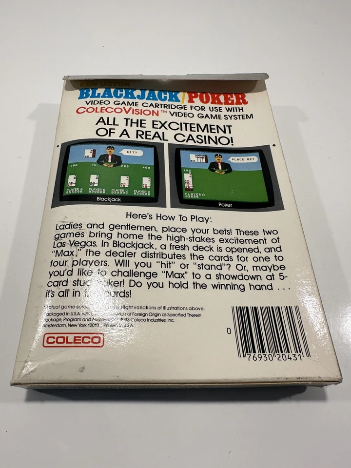 VINTAGE COLECO VISION Ken Uston Blackjack/Poker *NEW OLD STOCK - Image 2 of 4