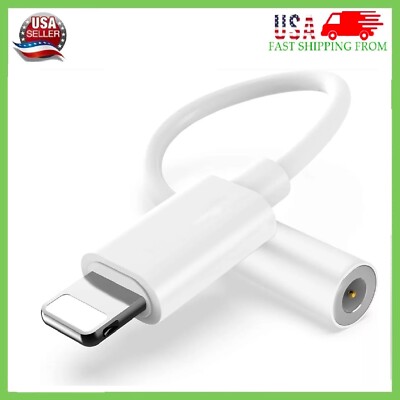 For iPhone Headphone Adapter Jack 8 Pin to 3.5mm Aux Cord Dongle Converter USA
