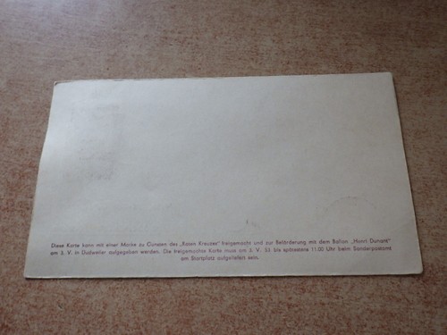 FDC Haagsche Ballonclub ERSTE BALLON FLUGPOST 03-05-1953 Dunant SAAR Aufstieg - Picture 2 of 2