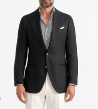 2023 BANANA REPUBLIC Black Sport Coat Suit Blazer 42R Cotton Peak Tailored Slim