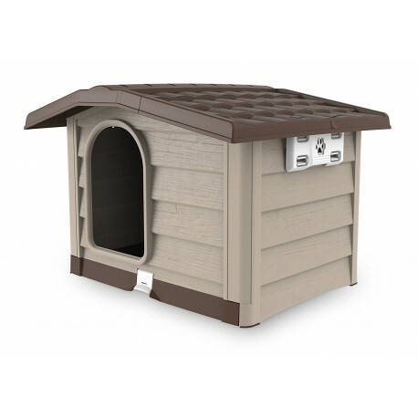 BAMA CUCCIA CANI RESINA BUNGALOW MAXI LARGE MARRONE TAGLIA GRANDE 110X94X77 - Foto 1 di 7