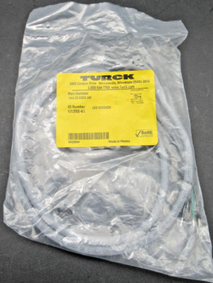 TURCK VAS 22-D53-1M Valve Connector Cable 18mm, 4 Pin, U1202-61 *NEW*