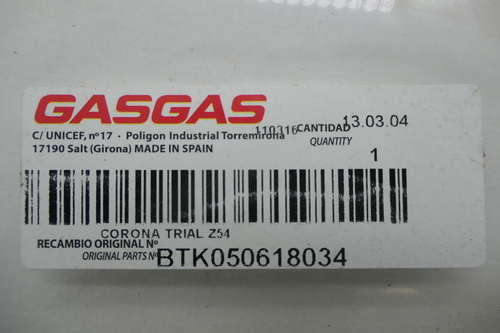 Gas Gas TXT Cadet Rear Sprocket 54 Teeth, Genuine, NOS, BTK050618034 - Picture 4 of 4