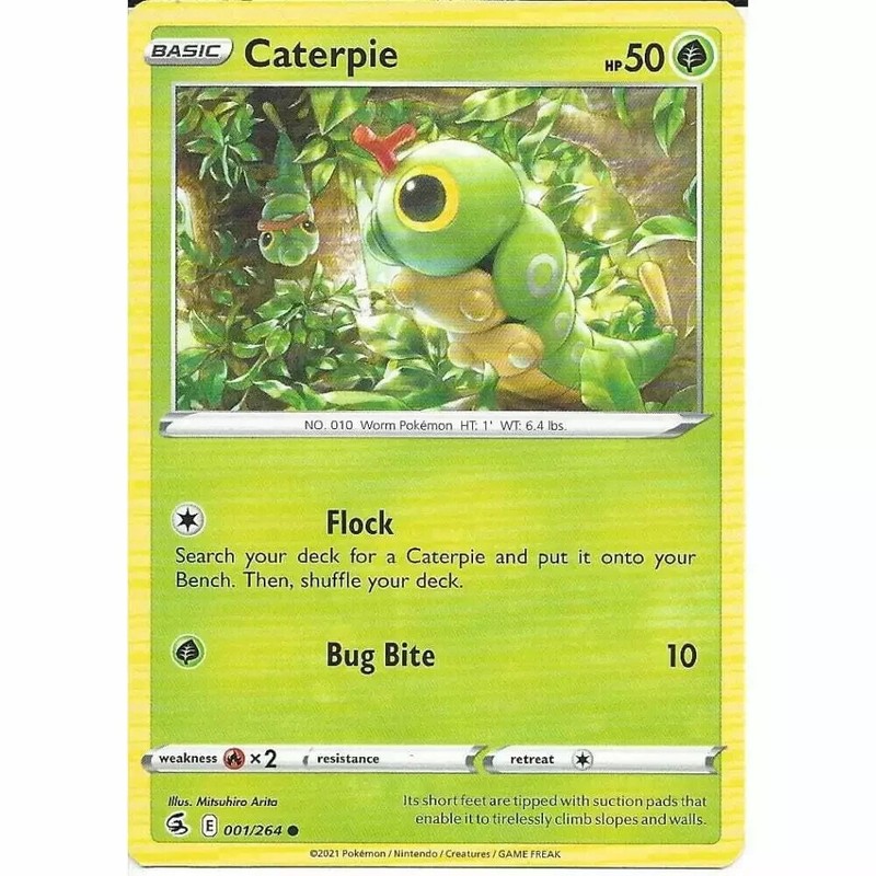 001/264 Caterpie | Common Pokemon Trading Card Sword & Shield Fusion Strike TCG