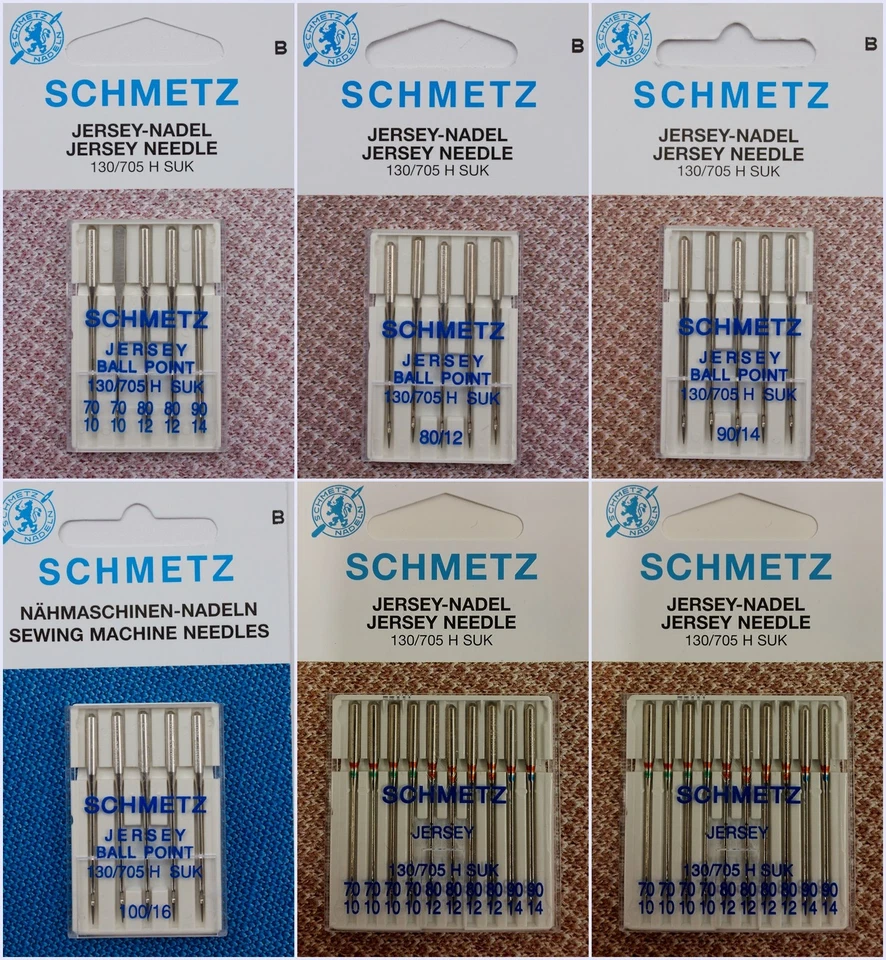 5er / 10er Schmetz Jersey-Nadeln - versch. Stärken / Sortiment (130/705H-SUK)