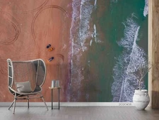 3D Car Beach Self-adhesive Removeable Wallpaper Wall Mural