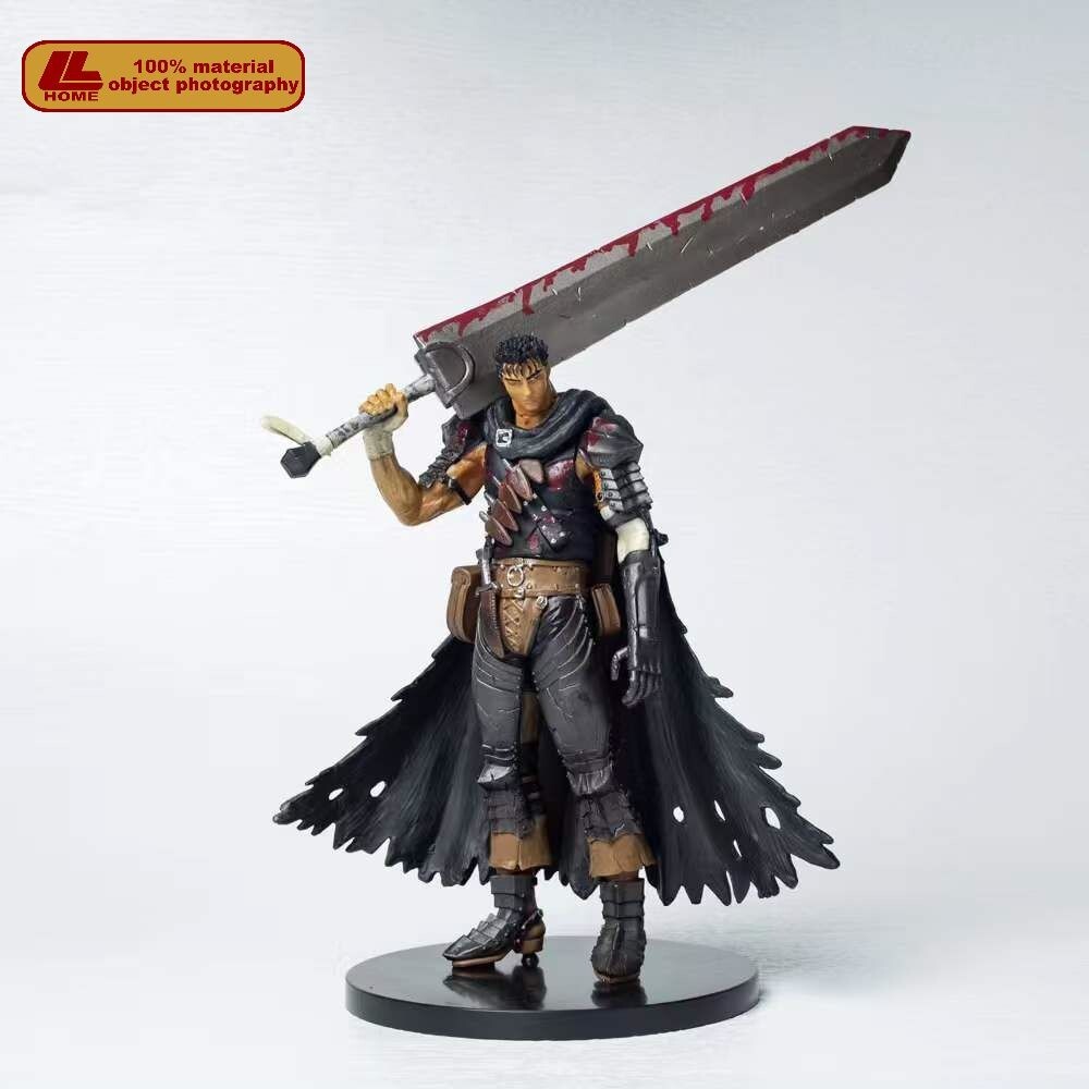 Anime Berserk Guts Black Swordsman Huge Blood Sword PVC Figure 