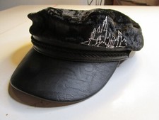 HARRY POTTER Hogwarts Gatsby Hat One Size Black Faux Leather Embroidery Velvet