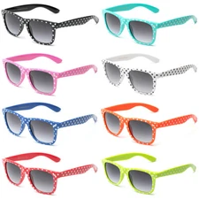New Polka Dot Square Retro Fashion Glasses Women Teen Girls Designer Sunglasses