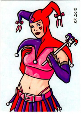 VERSICOLOR JACKS SKETCH ARTIST SERIES PROMO CARD P22 ELAINE PERNA - JOKER EP2010