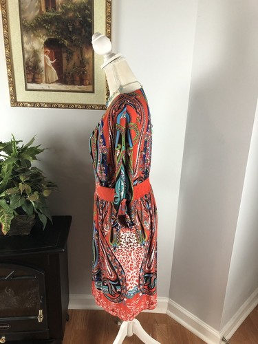 AGB Dress Womens 14P Multicolor 3/4 Sleeve Round Neck Knee Length Fit & Flare - Picture 4 of 11
