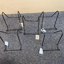 Set Of 5 - TRIPAR 6” Mahogany Metal Square Wire Easel Display Stands NWT