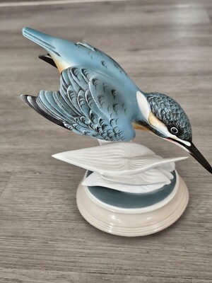 Royal Dux Bohemia Porcelain Kingfisher Bird Figurine 24444 7513