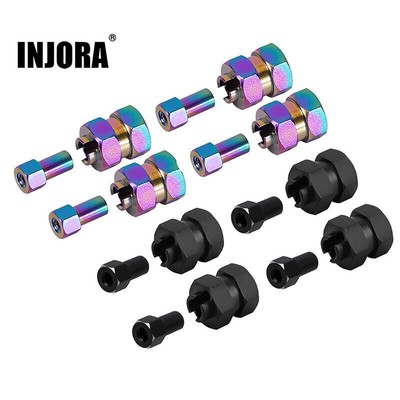 INJORA Stainless Steel Extended Wheel Hex Nuts For 1/24 Axial SCX24 AX24