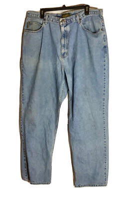 TIMBERLAND Brand Men s Relaxed Fit 90 s Style Light Wash Denim Jeans Size 40×32