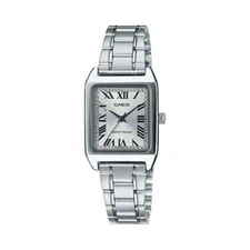 Women's Silver Dial Stainless Steel Day Analog Casio Watch LTP-V007D-7BUDF