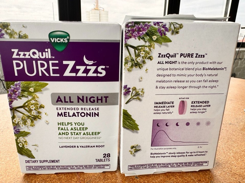 ZzzQuil PURE Zzzs All Night Extended Release Melatonin Tablet 28 2Pack