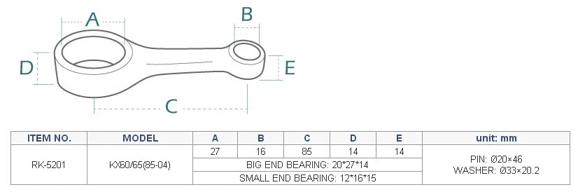 US Duty Paid Royal Rods racing connecting rod kit fit Kawasaki KX60 KX65 (85-04) - Image 4 of 4